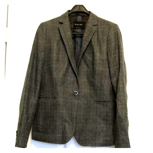 Worn Once Massimo Dutti Grey Check Blazer - Picture 1 of 5